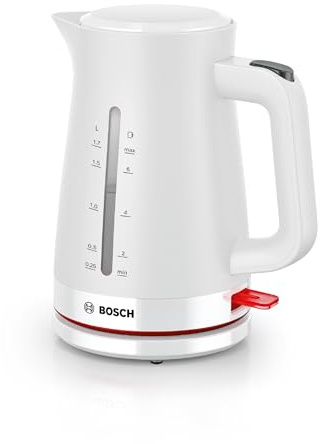 Bosch MyMoment TWK3M121 wireless kettle, automatic shut-off, overheating protection, cup display, water level indicator on both sides, removable anti-limescale filter, 1.7 l,