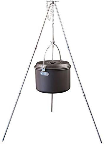 Trípode plegable portátil de metal para exteriores, para camping, pícnic, barbacoa, cocina, barbacoa al aire trípode plegable