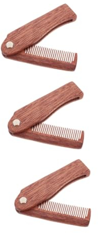 Beavorty 3St Bartkamm Haar Schnurrbart-Stylingkamm tragbarer Reisekamm Faltkamm Kämme Taschenkamm aus Holz tragbarer Taschenkamm Haushalt Klappkamm Werkzeug hölzern