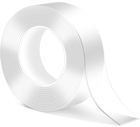 Ciusdkler Double Sided Tape, Transparent Adhesive Tape Heavy Duty, Multipurpose Washable Clear Mounting Tape, Nano Gel Tape Double Sided, Traceless Wall Tape for Photos, Posters (3m×2cm×1mm)