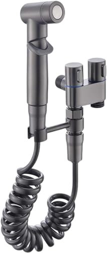 XINCHEND 1 en 2 Salidas Válvula de Control Taps de Bidet Dual 1 en 2 Salidas Grifo de Inodoro para Lavadora 1 en 2 Salidas para bidé y baño Negro para Lavadora para baño de Bidet Negro