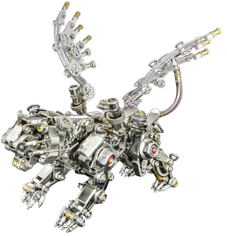 Meiurlex 3D metall pussel modellbyggsats för vuxna, gör-det-själv metall smilodon med Wing 3D pussel metallbyggsats, steampunk lasersnitt modell leksak dekoration – 650 delar