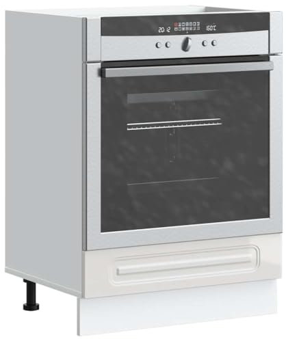 Homgoday Herdumbauschrank Küchenschrank Ofenschrank Backofenschrank Herdschrank mit viel Stauraum, Küchenzeile Küchenmöbel Hochglanz-Weiß Holzwerkstoff