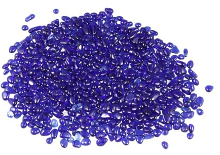 BUGUUYO Ghiaia di Vetro Colorata per Acquari 5-9 Mm 500 G, Cristalli di Vetro Blu Scuro Decorativi, Adatta per Fai da Te, Lavori Artigianali e Decorazioni Domestiche