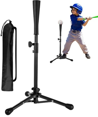 Opdestn Bates De Béisbol para Batear, tee De Bateo Béisbol, Trípode Entrenador Softball Altura Ajustable con Bolsa para Niños 3-8 Años Práctica Equipo Jardín