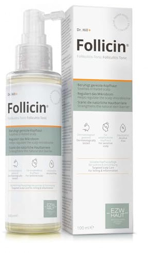 Dr. Hill Follicin® Tonico Leave‑in per Cuoio Capelluto - 100 ml Sviluppato con Dermatologi - Per cuoio capelluto sensibile e irritato - Calma prurito e arrossamenti visibili - pH neutro, senza alcol