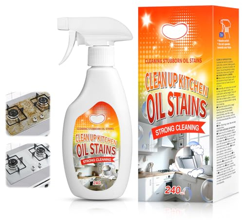 Heavy Grease Cleaner, 240ml Degreaser Kitchen Heavy Duty, Effective Grease Remover with Mild Formula Quick Decomposition, Kitchen Degreaser, Stain Remover for Stove, Oil Removers Easy to Clean