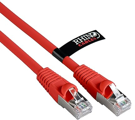rhinocables CAT 6a Ethernet Cable | 10Gbps S/FT High-Speed & Large Bandwidth Data Transfer | Reliable LAN Network RJ45 Cable | Wi-Fi Broadband Cable for Seamless Gaming & Streaming (1.5m, Red)