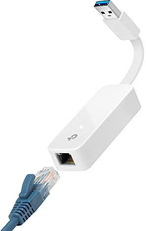 TP-Link Adattatore USB a Ethernet, adattatore di rete LAN Ethernet pieghevole USB 3.0 a 10/100/1000 Gigabit supporta Windows 11/10/8.1/8/7/Vista/XP per computer desktop, Apple MacBook Linux (UE300)