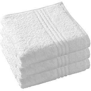 De Witte Lietaer 195306 Luxus-Handtücher Hotel-Qualität, Baumwolle, 50 x 100 cm, 3er-Set, Weiß