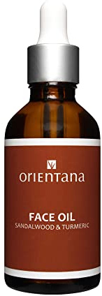 Orientana - Huile Naturelle Pour Le Visage Bois De Santal & Curcuma | Vitamine E | Hydratant Anti-Âge Végétalien | Rougeur Des Cicatrices D'acné | Hydratant Rajeunissant Peau Sensible - 50ml
