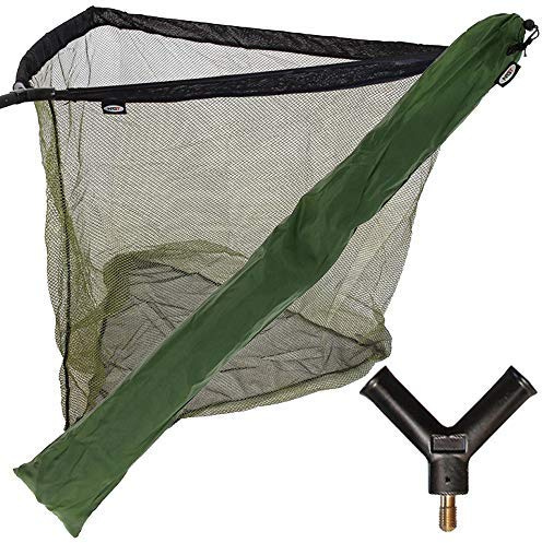 DNA NEW NGT 36 Green Carp Coarse Fishing Landing Net with Strong Metal Spreader Block and Stink Storage Bag