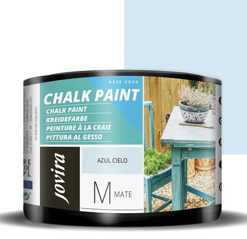 JOVIRA PINTURAS Chalk Paint, Pittura al Gesso, Matte all' Aqua, Rinnova il tuo arredamento con creatività. (375 Millilitri, Blu Cielo)