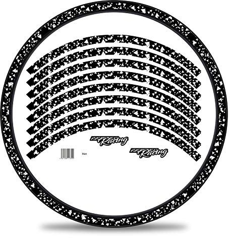 16-delat set fälg kant klistermärke för cykel fälgar i Delta design komplett set för 69 cm (29 tum) för landsvägscykel mountainbike MTB löphjul RX029 (vit, matt)