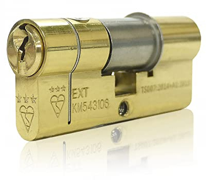 UAP Kinetica 3-Star Kitemarked Euro Cylinder Door Lock with Anti-Snap & 5 Keys - Security Barrel with Anti-Bump & Drill Features - Advanced Lock System Home & Office (100mm 50/50) (Brass)