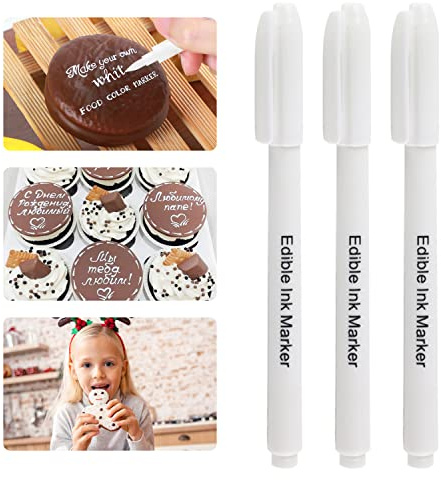 DOMI PRO Food Colouring Pens, 3pc White Cake Baking Food Dyes for Children and Adults Decoration Food Ice DIY Food Colour Food Dye