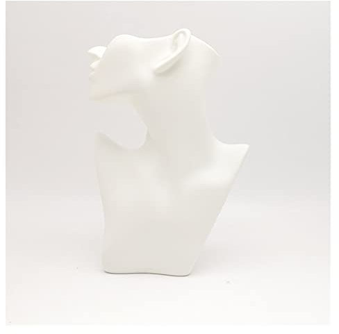 Porte Bijoux Tête de mannequin demi-visage – Buste de présentation de bijoux – Collier en PVC, pendentif, boucle d'oreille, présentoir de chaîne, support de mannequin for présentation de bijoux Suppor