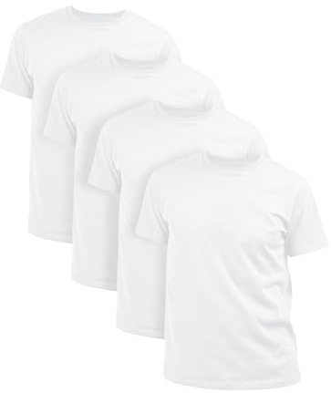 Basic Treasure Lot de 4 T-Shirts Homme 100% Coton – Tailles L, Blanc