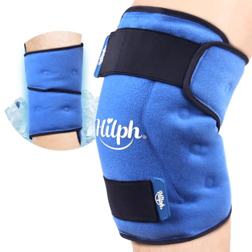 Hilph Knee Ice Pack for Surgery Recovery - Adjustable Gel Cold Wrap for Knee Replacement, Arthritis & Meniscus Tears - Hot & Cold Compression Therapy Gel Pack