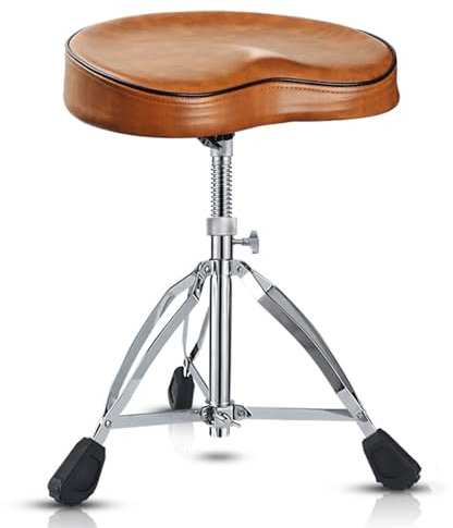 genérico Taburete de batería portátil de Altura Ajustable con Patas Antideslizantes de Doble Refuerzo, Asiento de Guitarra para Bateristas Profesionales