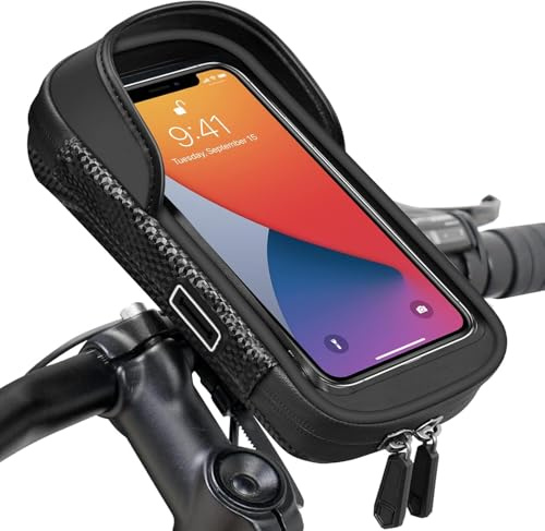 selling united Waterproof Bike Phone Mount, 360° Rotation Handlebar Holder with Rain Cover, Compatible with Smartphones up to 7 inches, Touchscreen Compatible