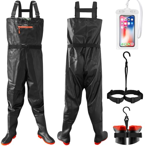 Eiito Waders pour homme et femme, imperméables, avec bottes, robustes, imperméables, avec bottes pour wader, idéal pour étang et extérieur