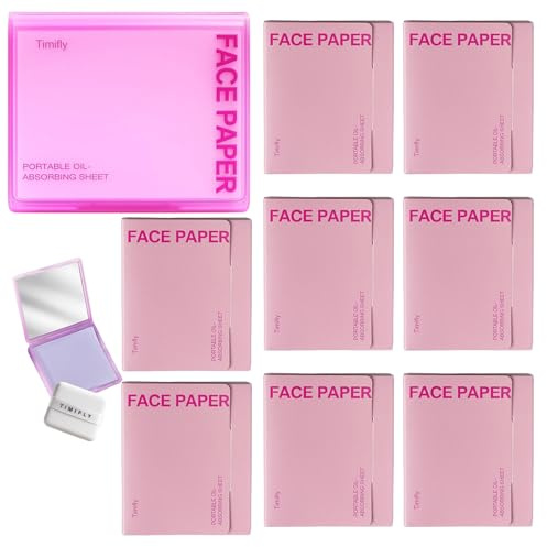 Blotting Paper for Oily Skin, 800 Oil Absorbing Sheets for Face with Mirror and Powder Puff, Portable Oil Blotting Sheets for Makeup and Travel, Premium Oil Control Facial Tissues