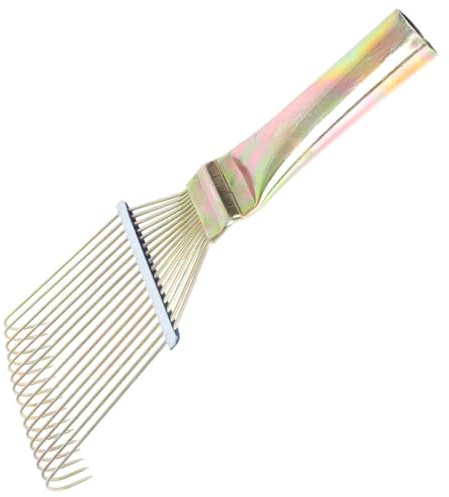 Gadpiparty Cepillo de aseo para caballos pequeño, rastrillo metálico para limpieza de crin y pelo de ganado, peine curvado seguro para ovino y equino, ligero y portátil para uso en animales