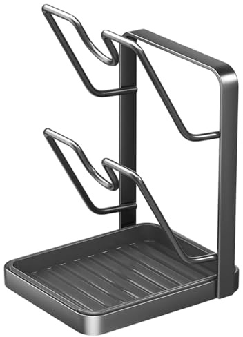 Estante Para Tapa-s De Ollas | Soporte Para Tapa-s De Ollas Con Bandeja De Gote-o Extraíble | Soporte Para Tap-as De Sartenes De Acero Inoxidable De Doble Capa | Organizador Multifuncional Para Cocina