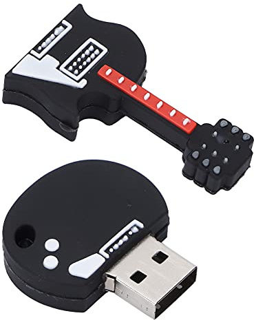 Fabater Basgitarr Söt USB-minne 32 GB Bärbar Data Transfer Stick Present för PC Laptop, Plug and Play-lagring för Musikfoton Filmer, Liten Nyckelringstillbehör (32 GB)