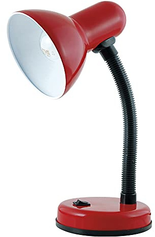 HOMELIFE 35w 'Classic' Flexi Desk Lamp with Versatile Flexible Neck - Integral On/Off Switch - Approx. 34cm Height - L958RD - Cardinal Red