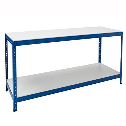 BiGDUG Essentials Industrial Workbench - Melamine Workstation Table - 900H x 1800W x 600D mm - 300 kg UDL with Lower Shelf
