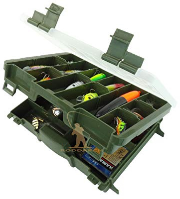 Roddarch Twin Tray Fishing Tackle Box for Sea or Coarse Fishing Tackle