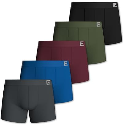 Pierre Calvini Mens Boxers - Soft Cotton Boxers for Men (5/10Pk) | Mens Underwear Multipack With Longer Leg, No Ride-Up Fit, Anti-Chafing Tag-Free Anti-Roll Waistband, Moisture-Wicking Control