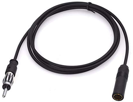 Bingfu Car FM AM Radio Antenna Extension Cable 3 feet / 1m Cord DIN Plug Connector Coaxial Cable for Vehicle Truck Car Stereo Head Unit CD Media Receiver Player