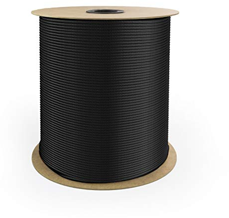 DQ-PP POLYPROPYLENSEIL – 5mm – 100m – SCHWARZ – Traglast bis 244 kg Flechtleine Textilseil Schnur Rope Kordel Kunststoffseil geflochten