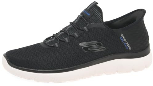 Skechers Men's Summits High Range Slip-in Trainers, Black Mesh/Wht Trim, 8 UK
