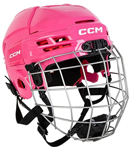 CCM Tacks 70 Hockey Helmet Combo with Cage, Junior/Youth (Youth, Pink)