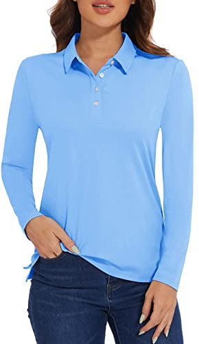 MAGCOMSEN Women's Summer UV Tee Shirts Long Sleeve Polo Shirts Breathable Running Sports T-Shirts UPF 50+