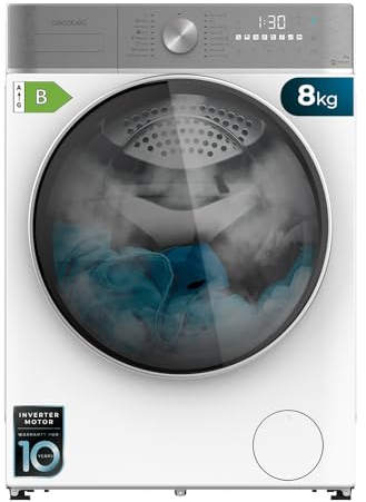 Cecotec Lavadora Secadora 8-5Kg Carga Frontal Bolero Wash&Dry 8580 Inverter B. 1400 rpm, 16 Programas, Motor Inverter Plus, SteamMax, OnSmart, Fuzzy Logic, SpaCare y Detector de Carga