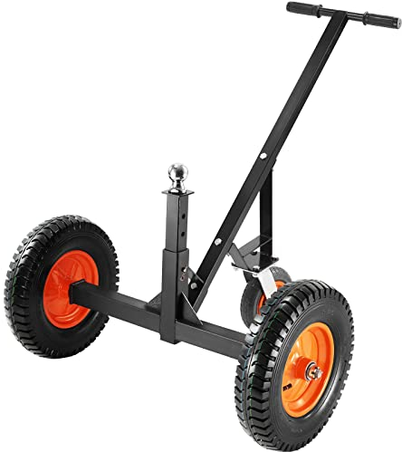 VEVOR Anhänger Rangierhilfe 123x87x90cm für Wohnwagen Trailer Hänger Camping 454kg Belastbarkeit Rangierwagen mit 48-65cm höhenverstellbarer Kugelkupplung 40,6cm Luftreifen einfaches Rangieren