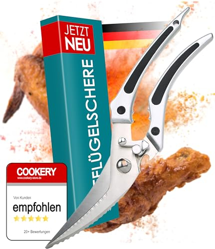 Cookery® Geflügelschere aus Edelstahl für Ente, Gans, Huhn, Truthan Fleischschere Hendlschere Hähnchenschere Küchenschere