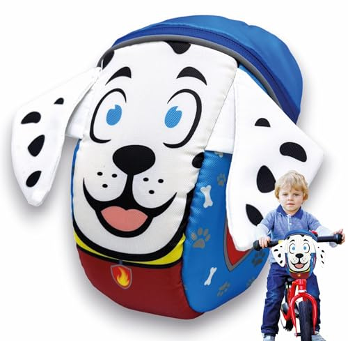 HECKBO Sacoche Convertible 2 en 1 - Sac de Guidon et à Dos pour Enfant - Design Chien - Compatible pour Vélo, Tricycle et Scooter avec Panier Avant