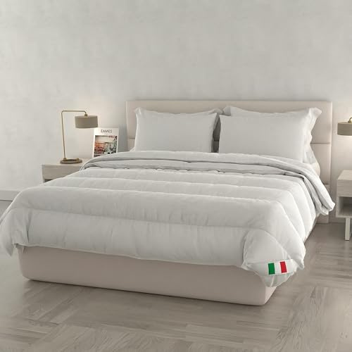 PRESTIGE Piumino 4 stagioni Made in Italy, Bianco, 250x200cm