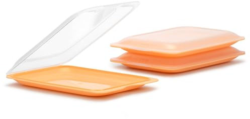 Tatay Porta Embutidos Fresh | Set de 3 Estándar | Tupper Embutido Nevera | Tapa Extraíble, Apilable | Apto Congelador, Microondas y Lavavajillas | Libre de BPA, 17 x 3,2 x 25,2 cm, Color Peach