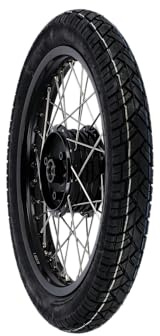 Komplett Hjul Fram 1,6x16 Alufälg, Eloxerad Svart + Rostfria Ekrar + Däck Vee Rubber (VRM 094)