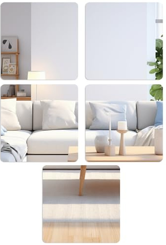 GOMETY 5 espejos de cuerpo entero autoadhesivos, 30 x 30 cm, espejo adhesivo flexible, acrílico, lámina para espejo de cuerpo entero con adhesivo mate, espejo de pared irrompible para puerta, pared o