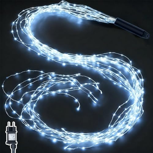 Joycome Fascio di Luce 2m 400 LED Luci a Cascata con Spina, 8 Modalità di Illuminazione Catena Luminosa, IP65 Impermeabili Luci Decorative Stringa per Natale Giardino Festa Matrimonio (Bianco)