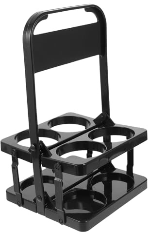 Garneck Cesta Plegable para Botellas de Cerveza con Mango Soporte Organizador de Bebidas para Uso Diario para Picnics y Barbacoas Diseño Clásico y Práctico Color Negro