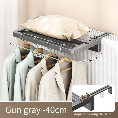 Porte-serviettes pour radiateur de chauffage - Accessoire indispensable pour la salle de bain (gris)